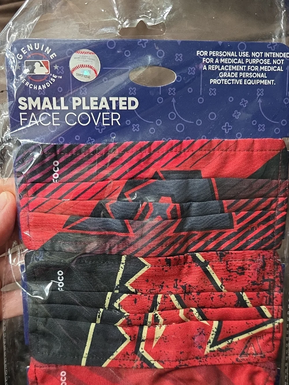 MLB Arizona Diamondbacks Red Black Pleated Face Masks (3-Pack)